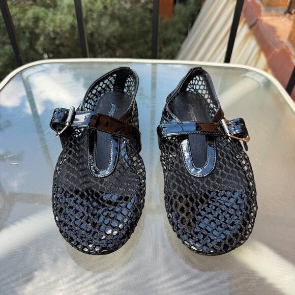 New Jeffrey Campbell Netted mesh Ballet Flats Black 7 - Picture 3 of 12